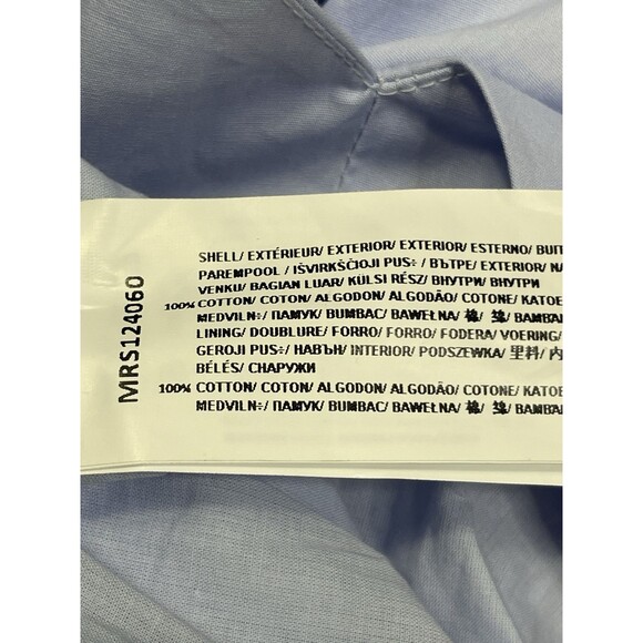 Mon Renn Heron Blue and Ivory Lisle Shirt Mini Spring Dress. Size: XS - Picture 8 of 8